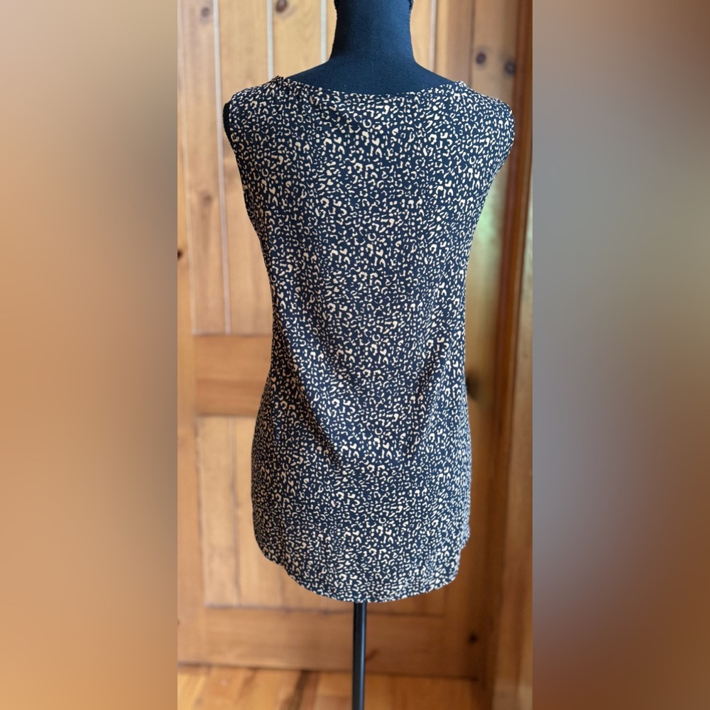 Chico’s Scoop Neck Tank Top Black Tan (16/18) - Picture 4 of 15